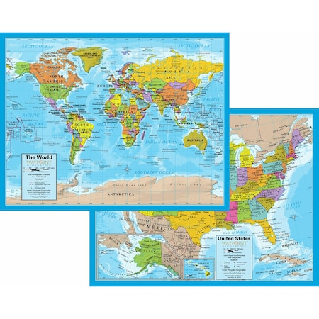 Waypoint Geographic World/USA Laminated Notebook Maps, 32PK NB03